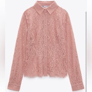 Zara Tailored Lace Shirt